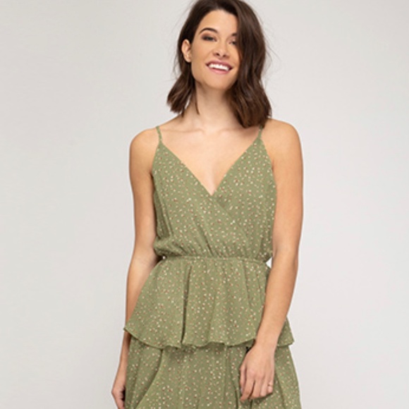 Sunny side up dress in sage green- size L - Picture 1 of 3